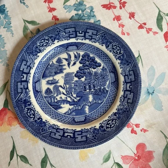 Vintage Royal Ventonware John Stevenson Blue and White Willow Dinner Plate - Picture 1 of 7